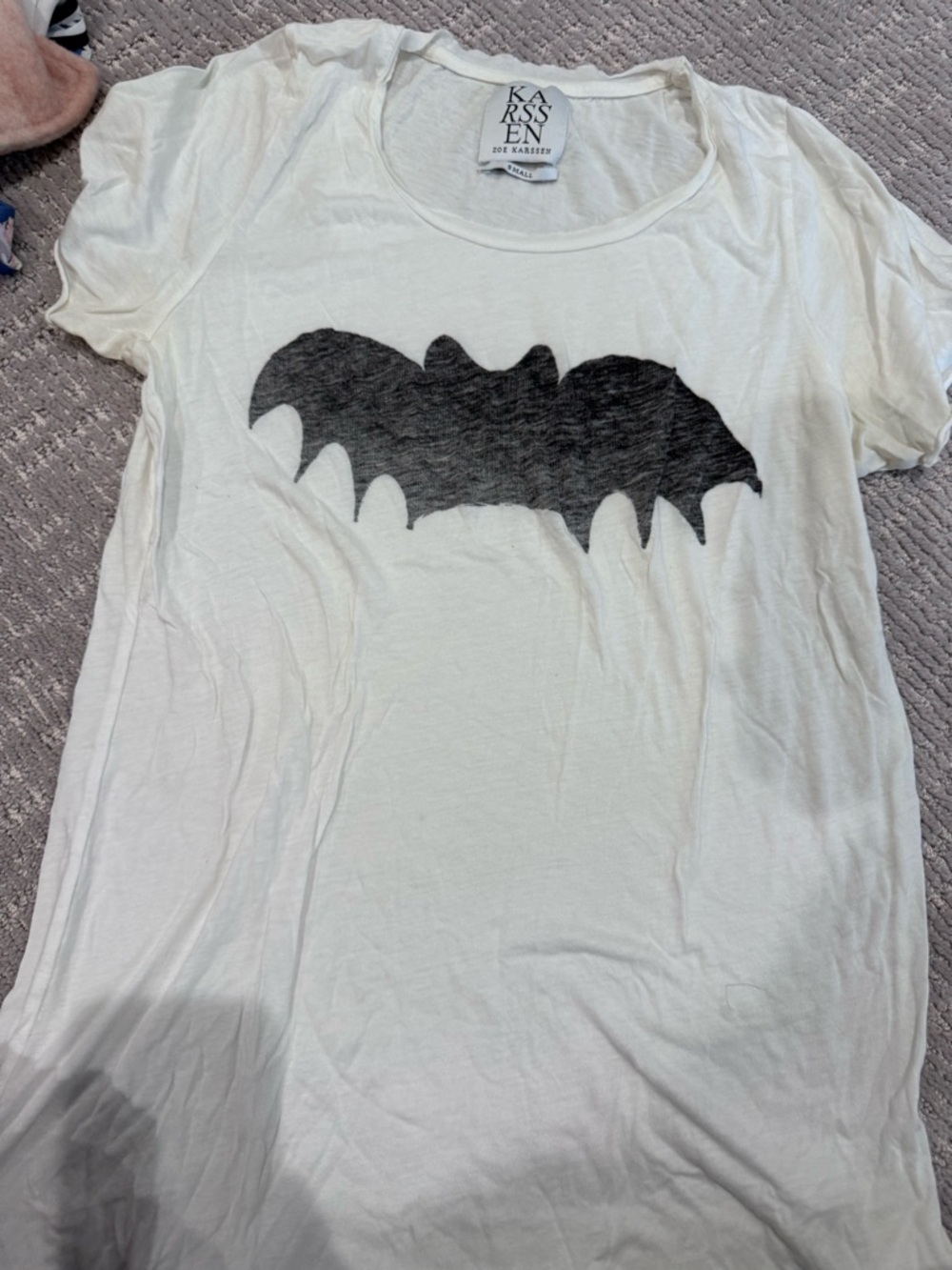 Zoe Karssen Cream Crewneck Short Sleeve Tee size small